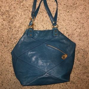 Michael Kors Blue Patent leather Hobo Bag